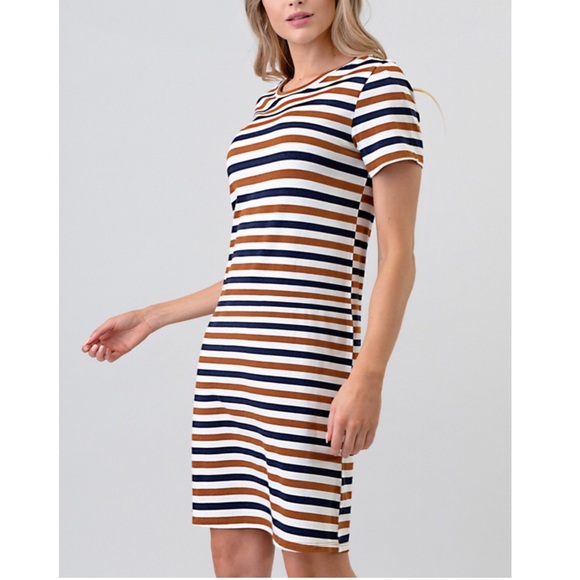 Ultra Soft & Stretchy Striped T-shirt Tunic Dress NWT - Picture 3 of 5